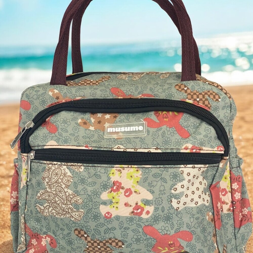Lunch Bag Cooler Meal Prep Food Dinner Makeup Bag Women Kids Rabbit Bunny New - Picture 2 of 7